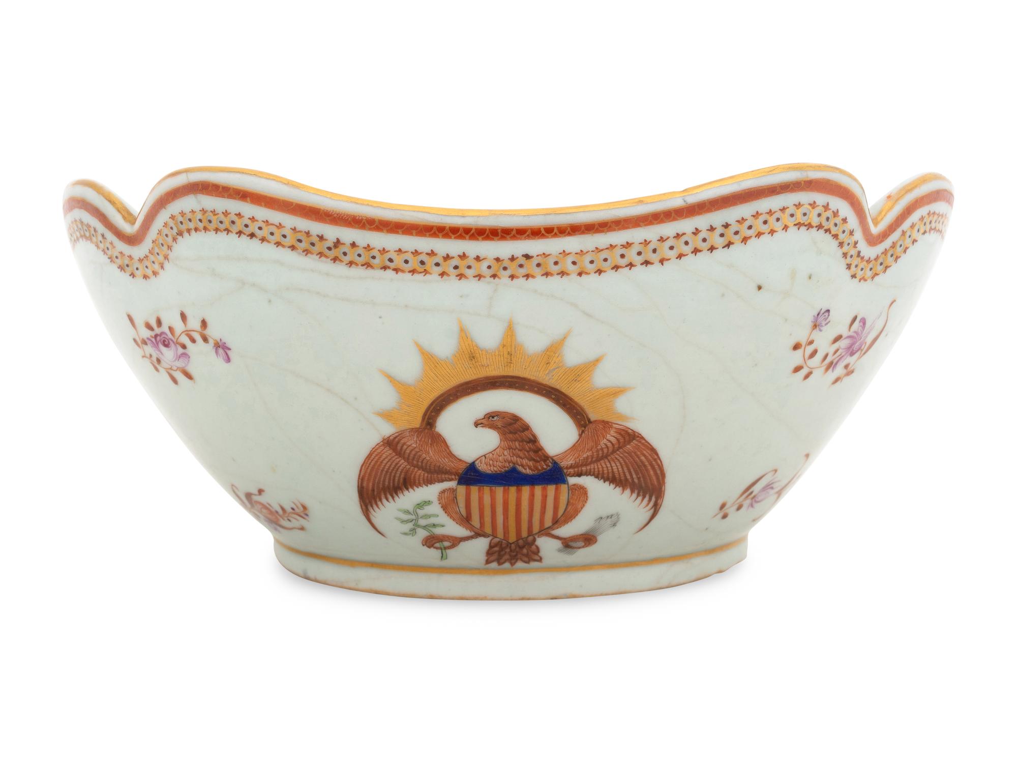 A Chinese Export Porcelain Punch Bowl