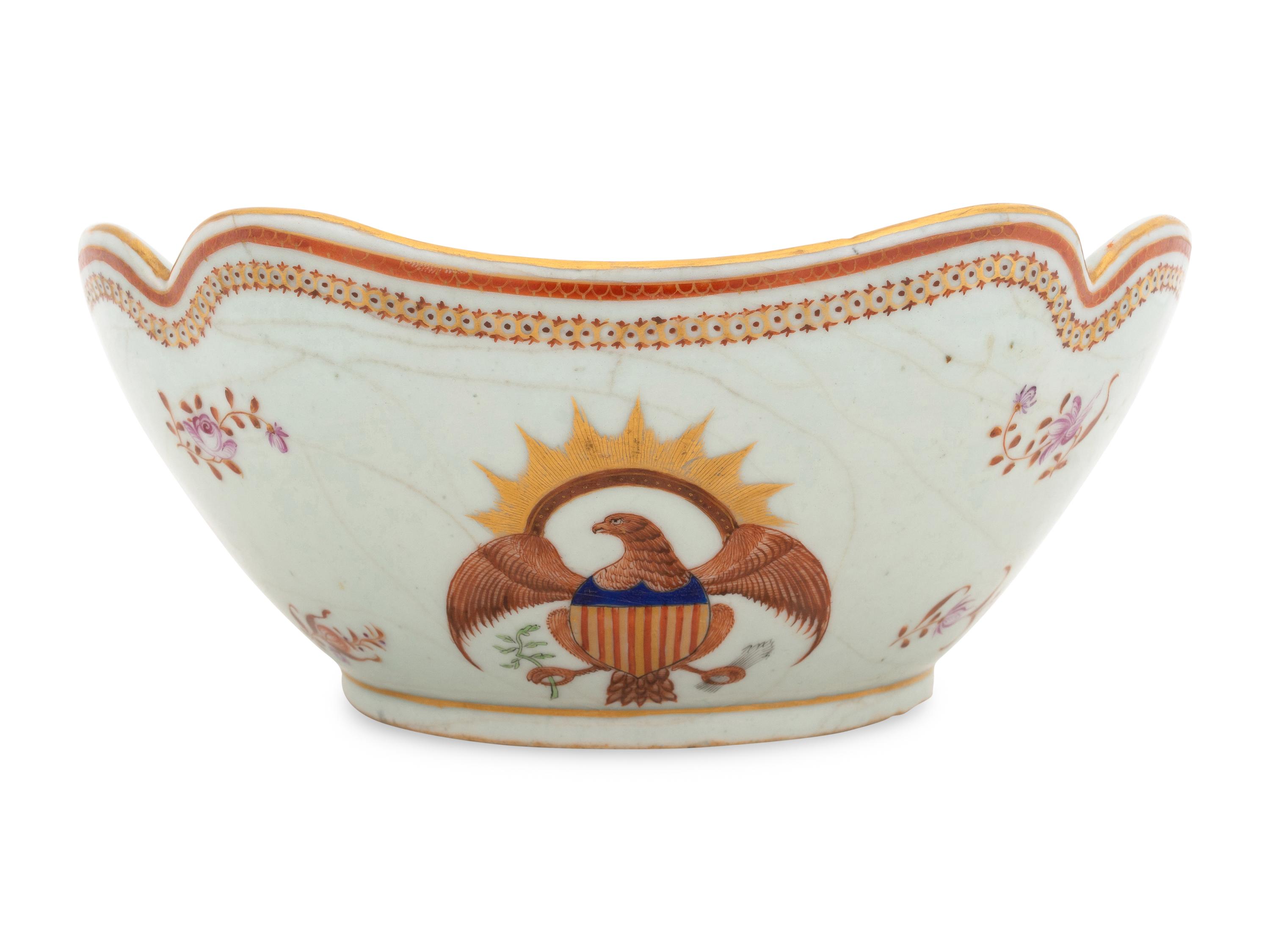 A Chinese Export Porcelain Punch Bowl