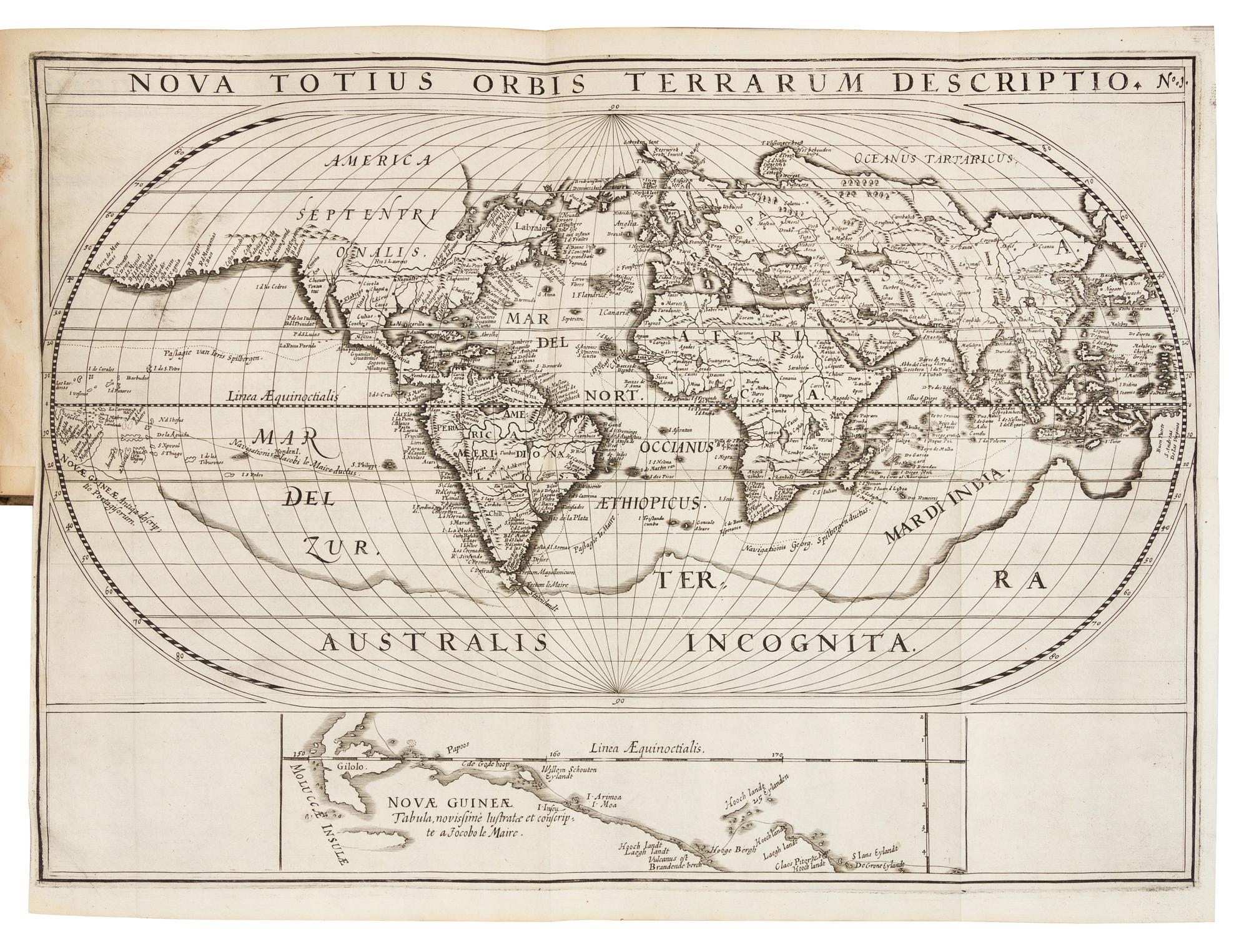 SPILBERGEN, Joris van (1568-1620). Speculum orientalis occidentalisque Indiae navigationum. Leiden, 1619. FIRST EDITION IN LATIN.