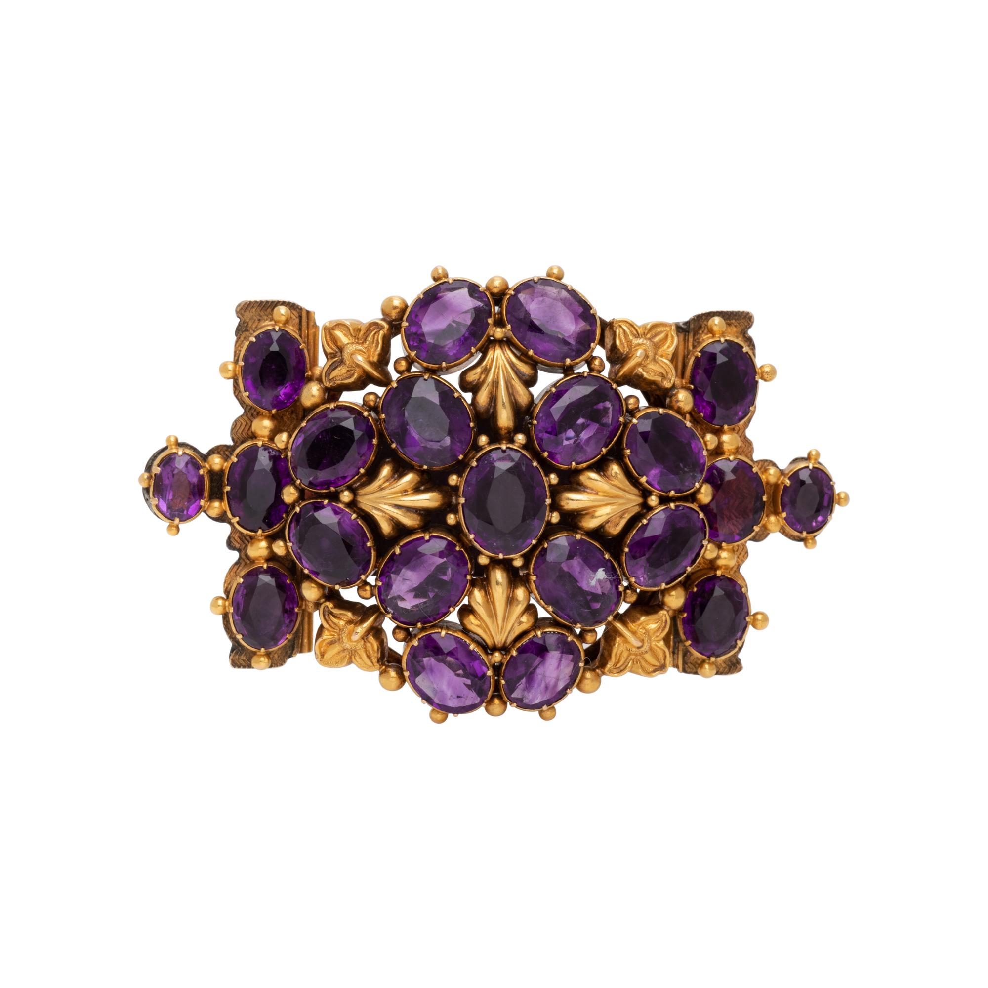 ANTIQUE, AMETHYST BROOCH