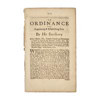 [Colonial America] [Hunter, Robert] A Scarce Summary of Legal Fees Present in the Colonies of New York and New Jersey, from the Press of the First Printer of New York