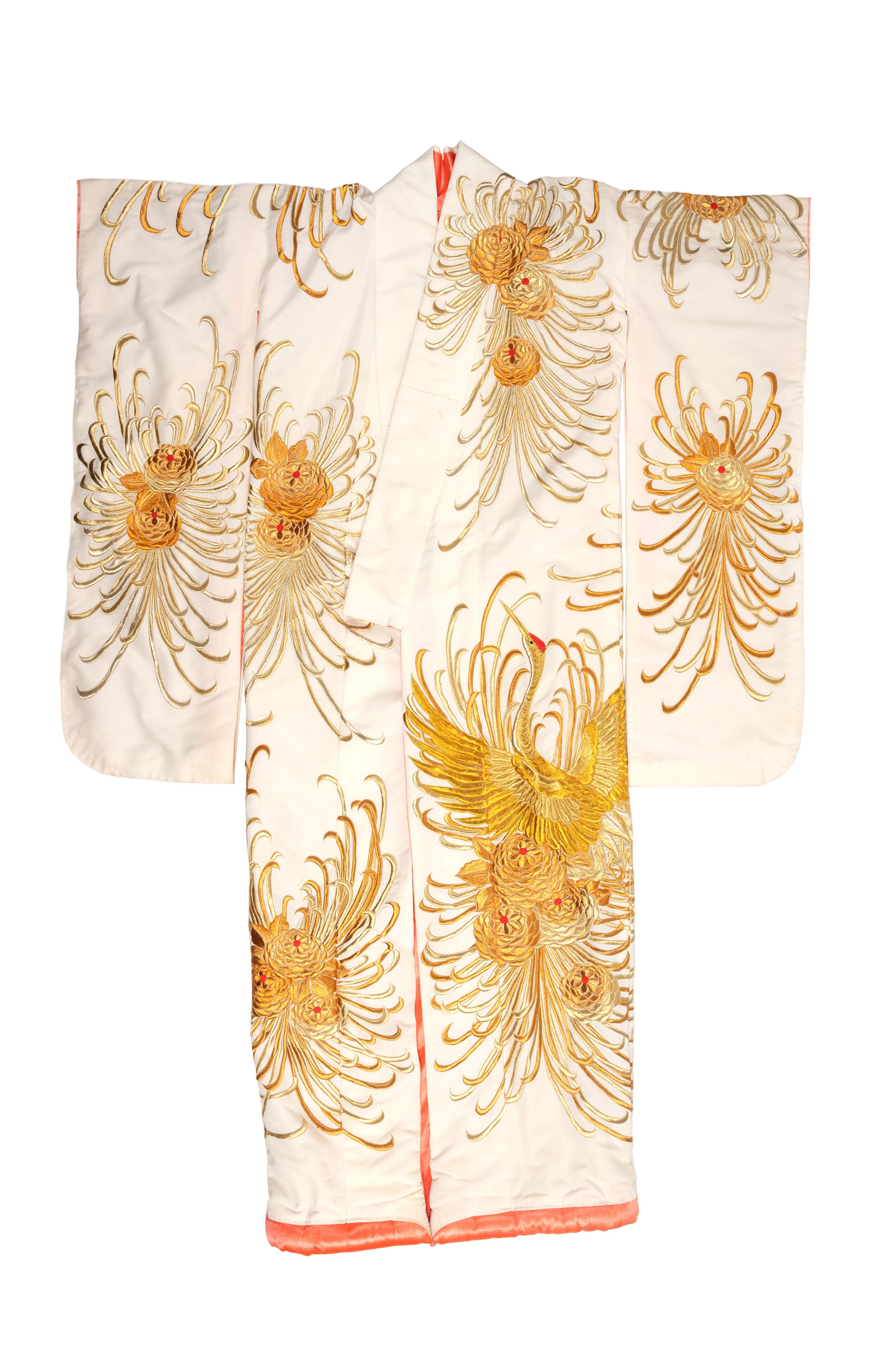 Two Embroidered Silk Robes, Furisode