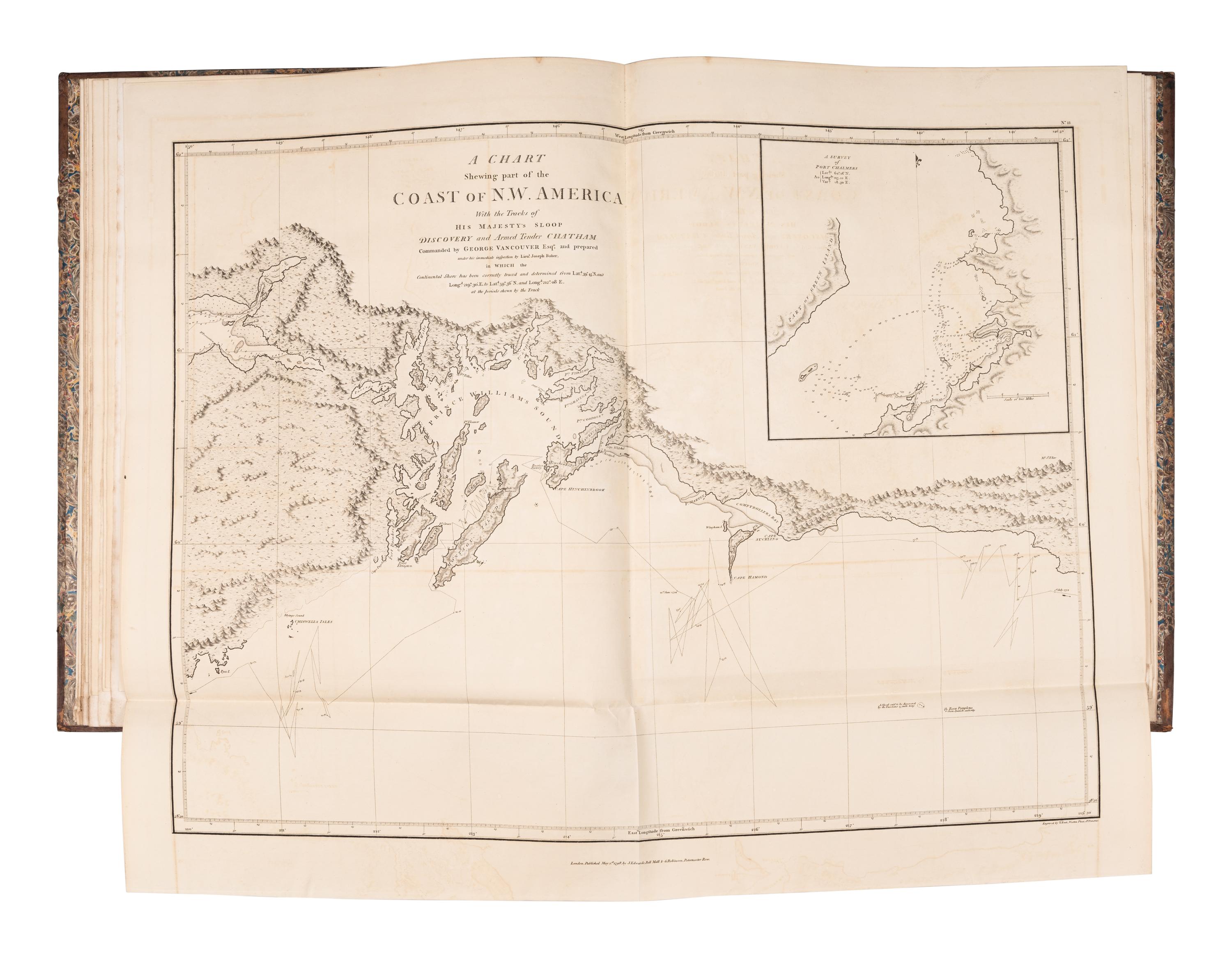 [TRAVEL & EXPLORATION]. VANCOUVER, George (1757-1798). A Voyage of Discovery to the North Pacific Ocean and Round the World . London: G. G. 7 J. Robinson, 1798.