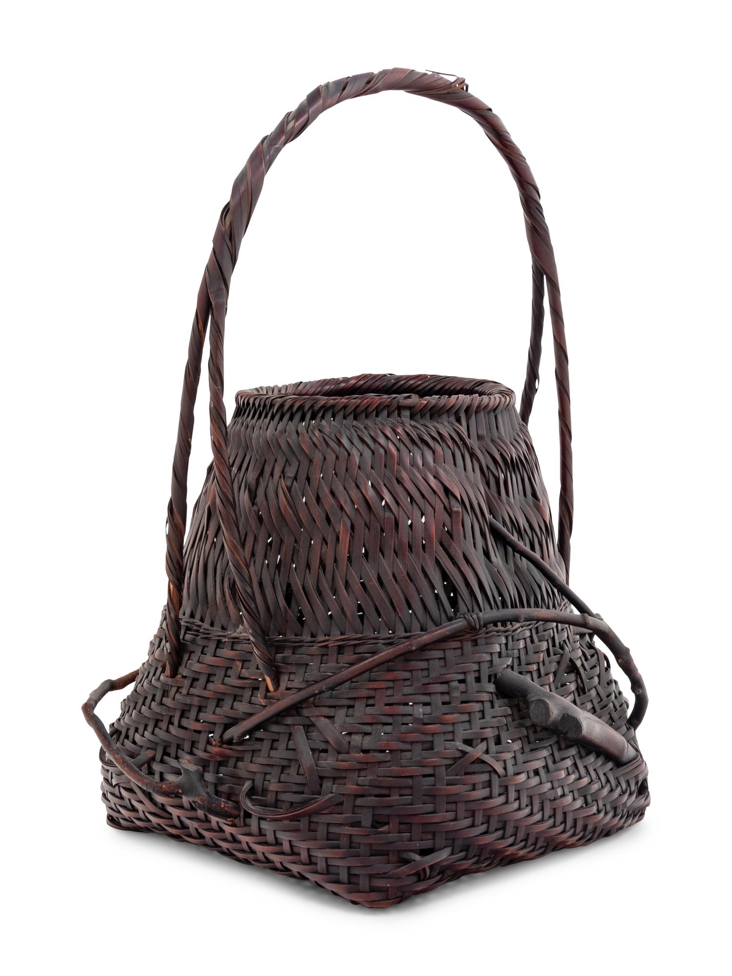A Bamboo Flowering Arranging Basket