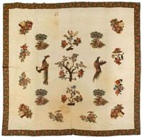 Large appliqued chintz quilt maryland, early 19th century