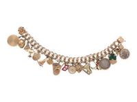 YELLOW GOLD CHARM BRACELET