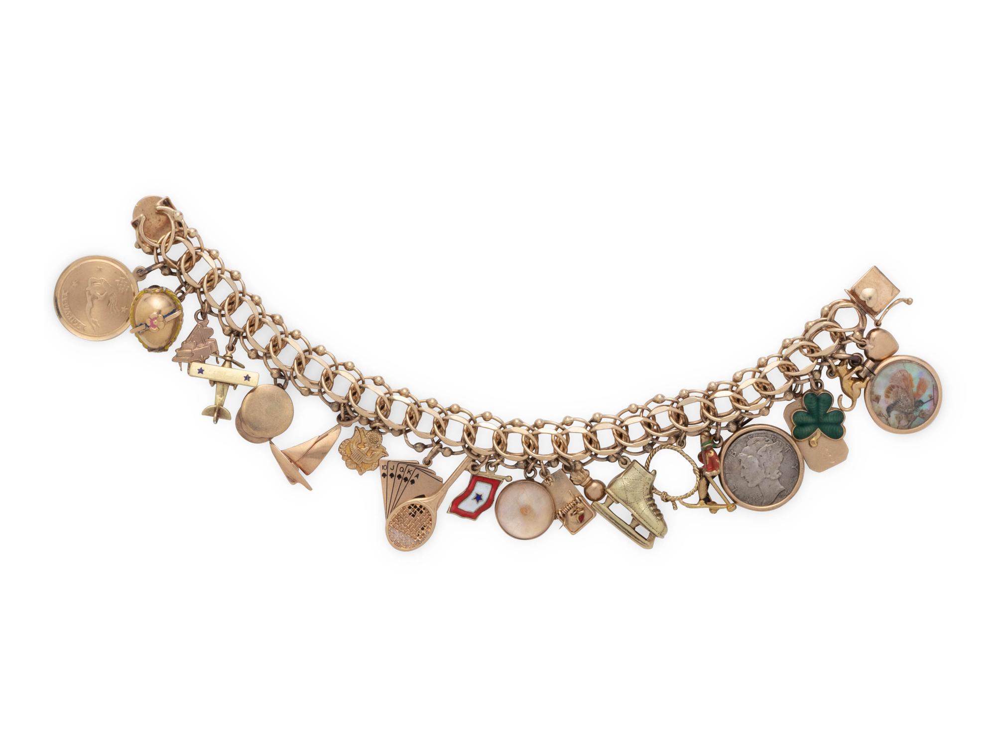 YELLOW GOLD CHARM BRACELET