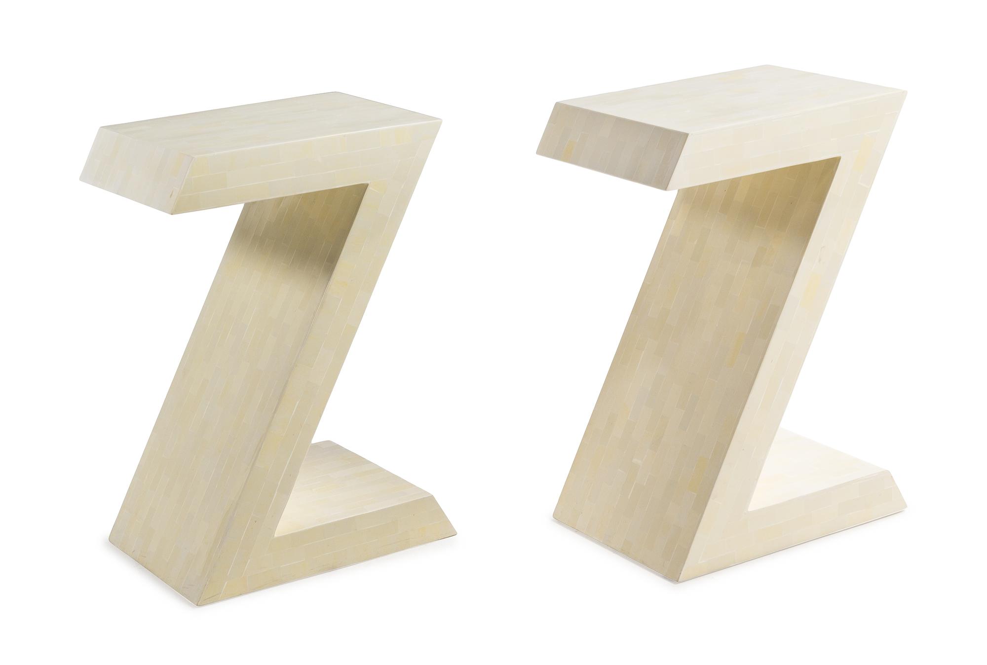 Modern, SECOND HALF 20TH CENTURY, a pair of Z-Form end tables