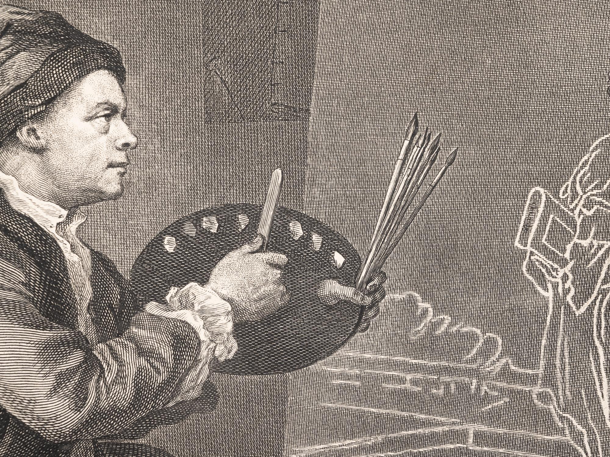 A pair of prints ( At the Easel ; The Invasion , Plate II, England)