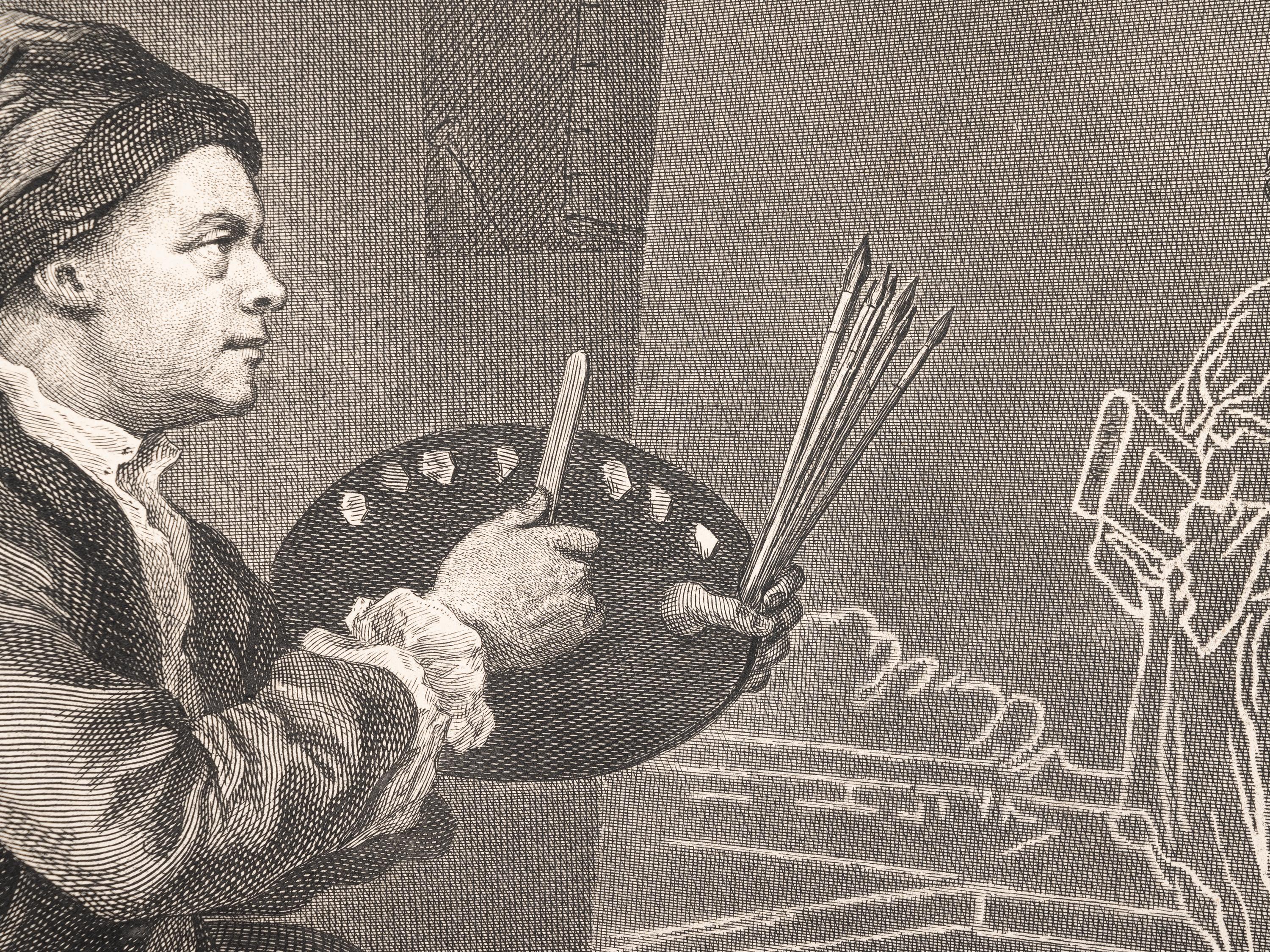 A pair of prints ( At the Easel ; The Invasion , Plate II, England)
