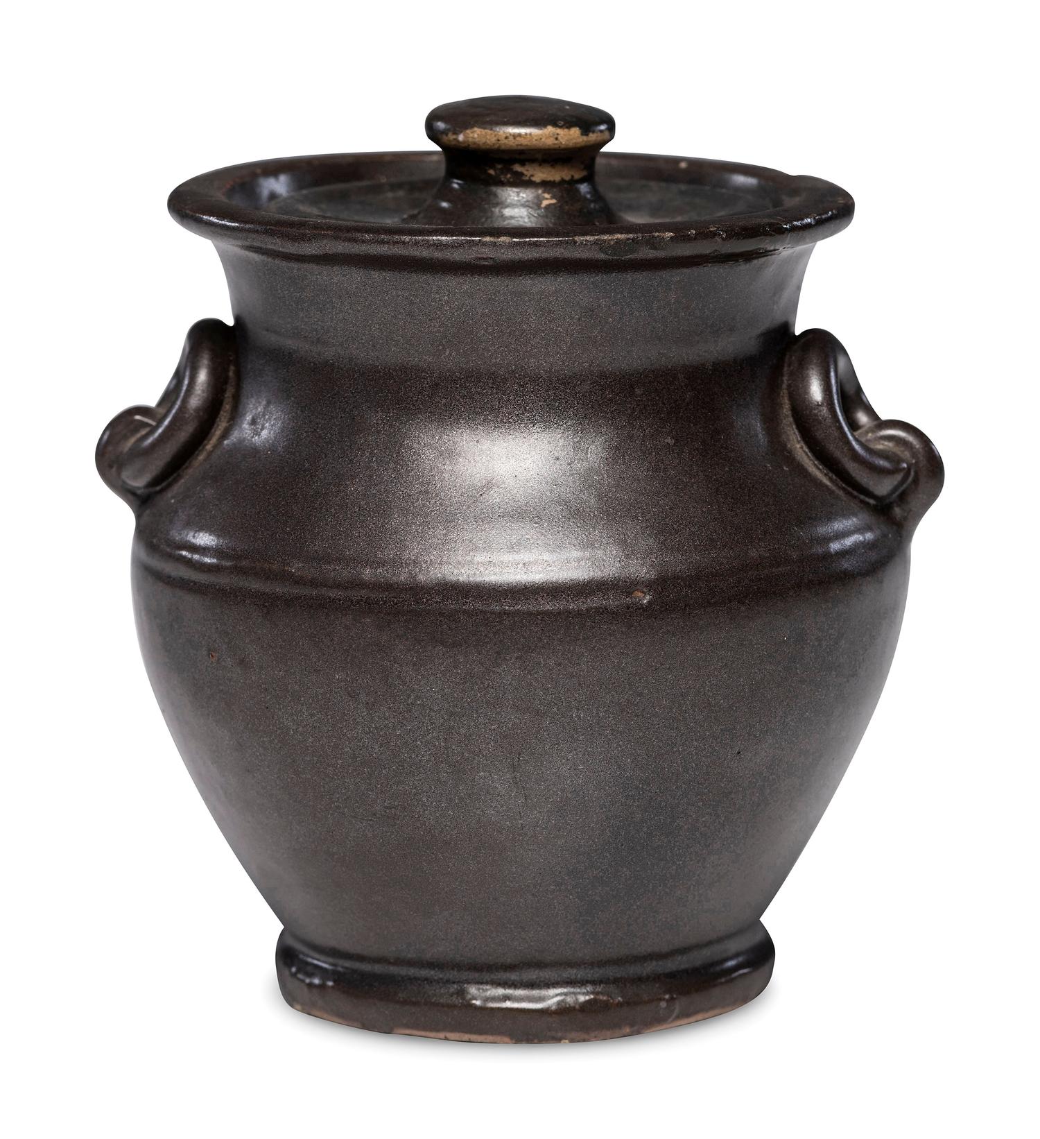 A Rare E. Schrop Lidded Stoneware Pot