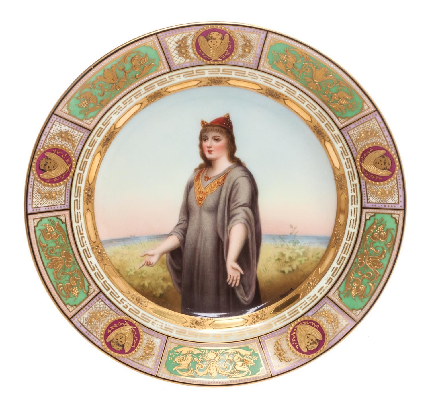 A Royal Vienna Porcelain Cabinet Plate Diameter 9 1/2 inches.
