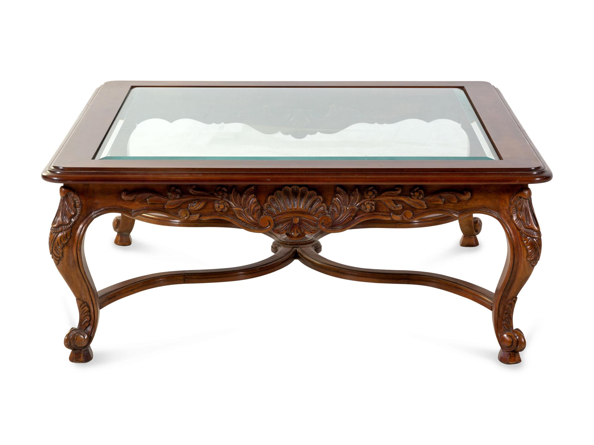 A Contemporary Glass-Top Low Table