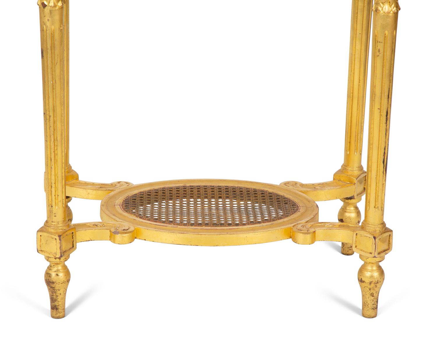 A Louis XVI Style Giltwood Marble-Top Table — 20TH CENTURY