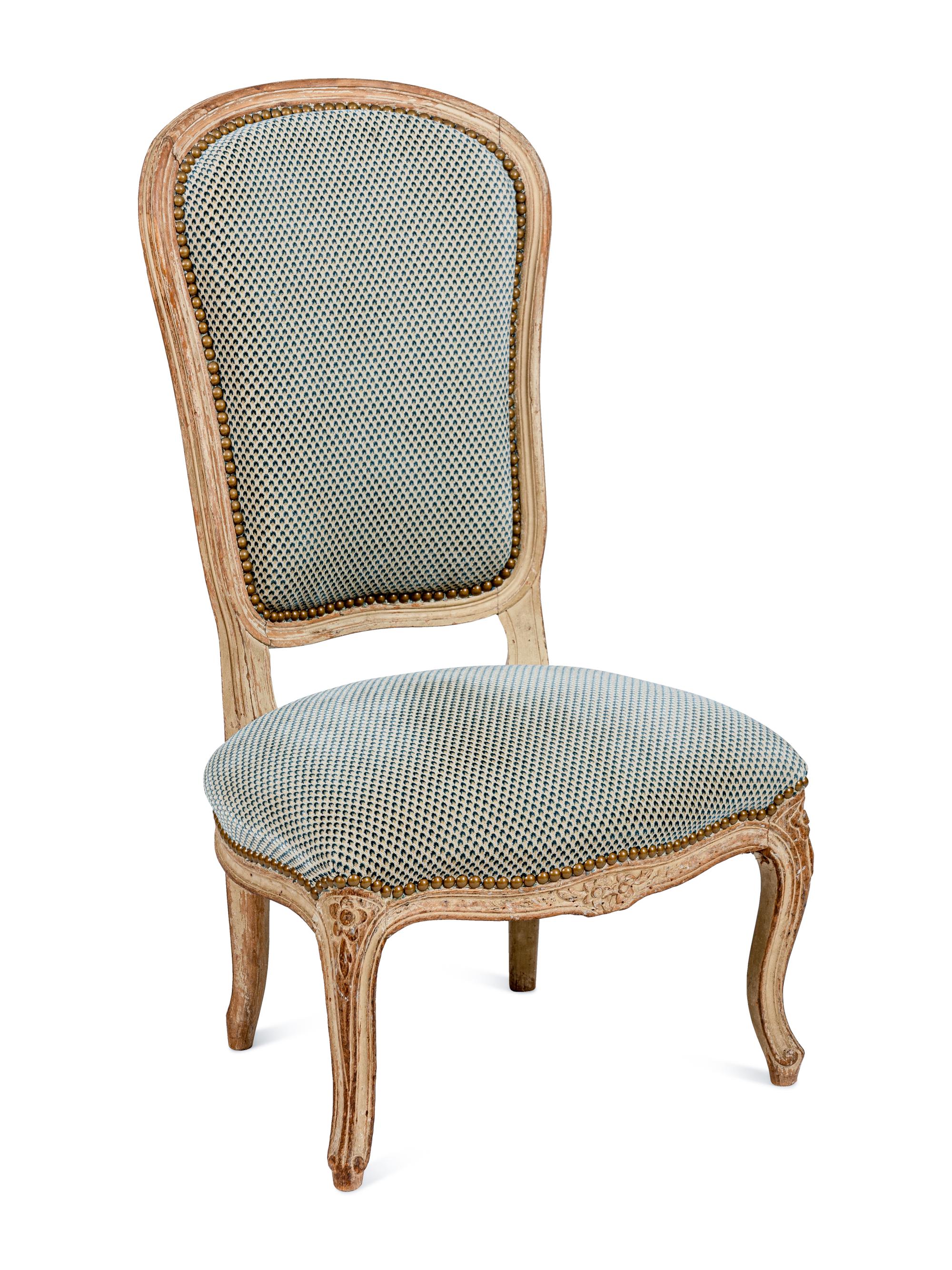 A Louis XV Style Painted Chauffeuse