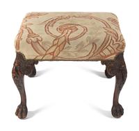 A George II Style Carved Mahogany Stool