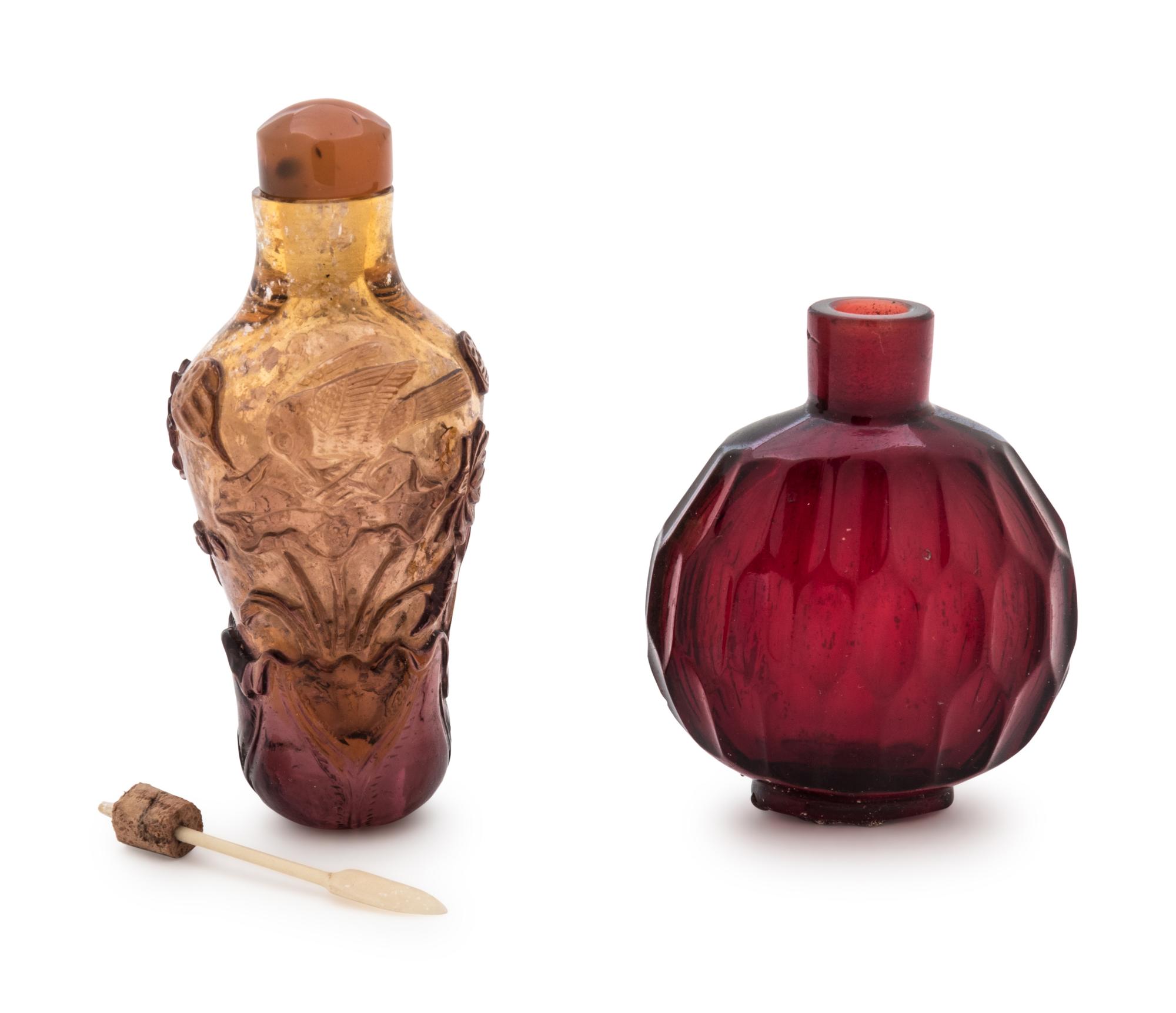 Two Chinese Peking Glass Snuff Bottles