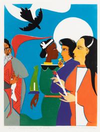 Romare Bearden (American, 19110-1988) — Sunday Morning at Avila, 1980