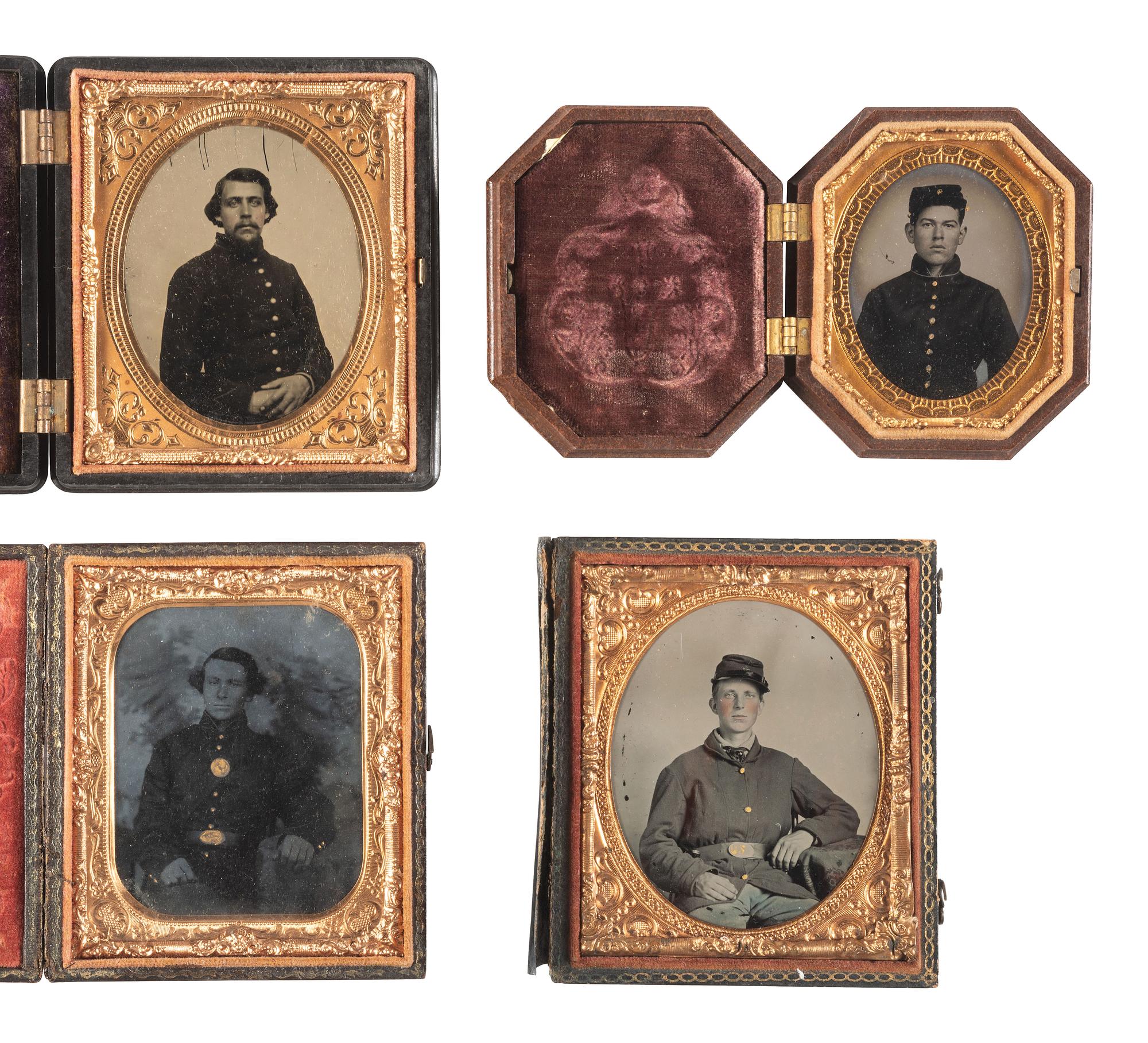 [CIVIL WAR]. A group of 4 ambrotypes and tintypes of Union soldiers, comprising: