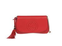 Gucci Red Leather Logo Clutch