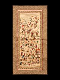 A Collection of 33 Chinese Embroidered Silk Panels 近代 綉片33幅