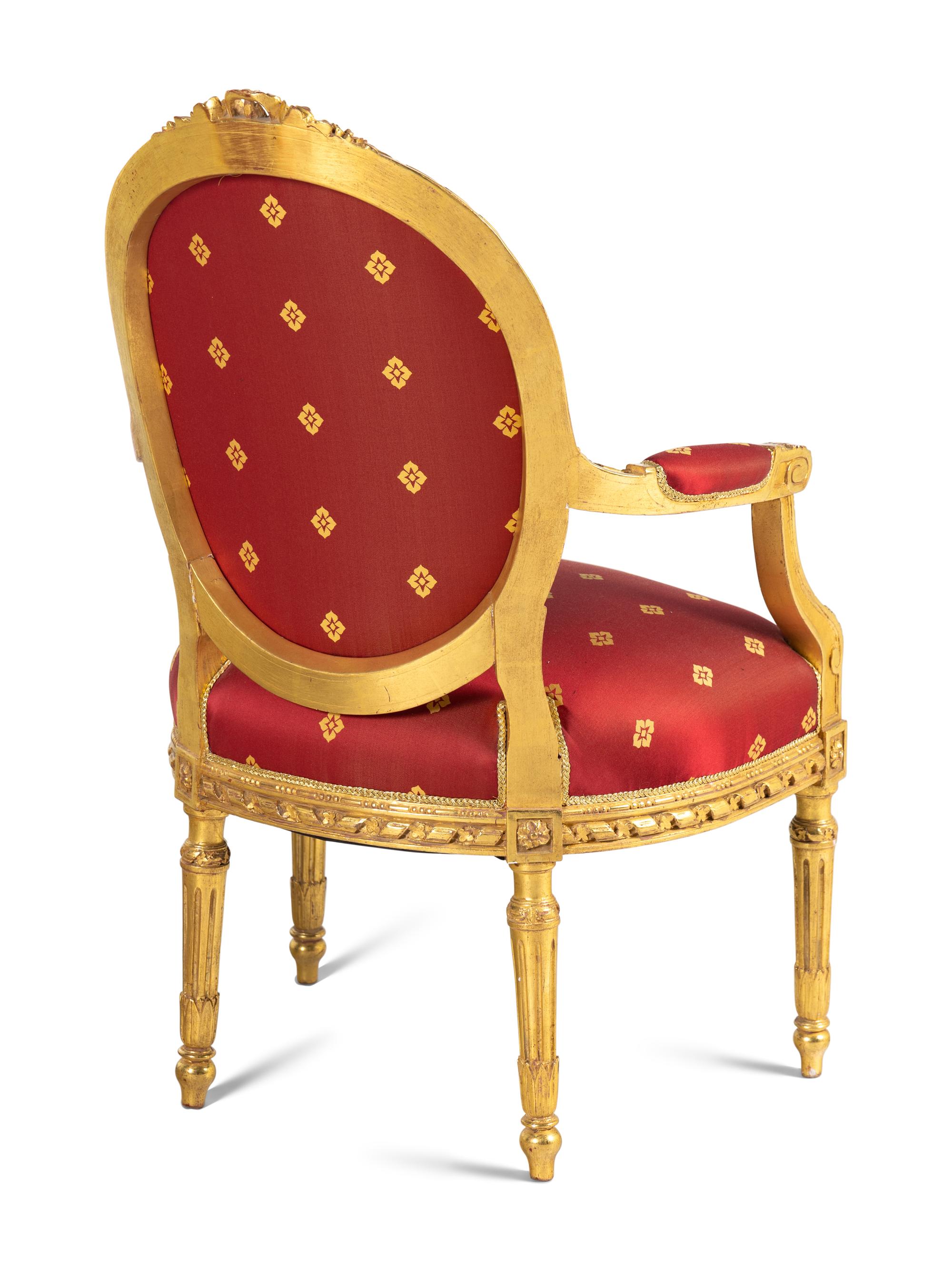 A Louis XVI Style Five-Piece Salon Suite