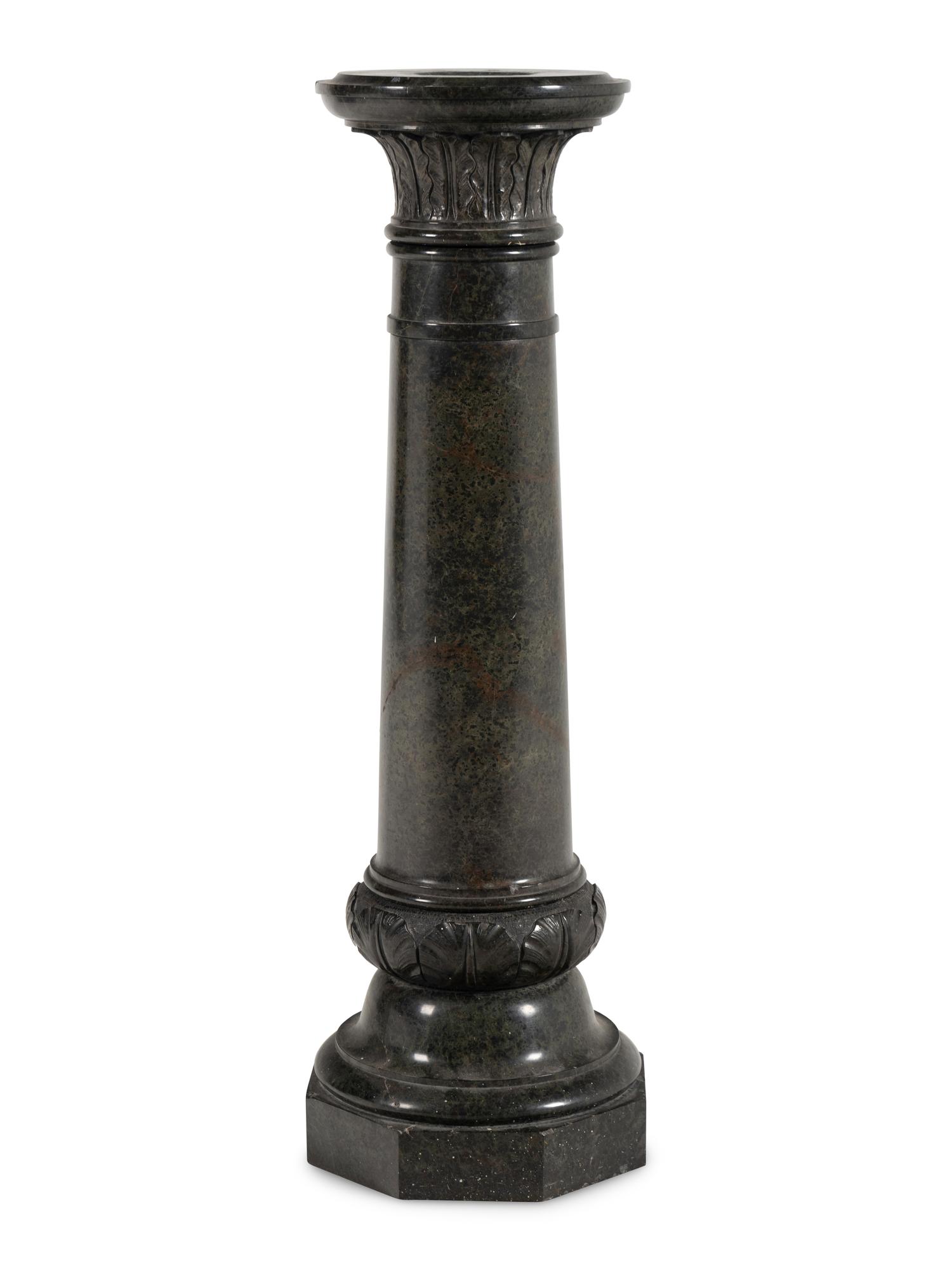 A Continental Carved Marble Pedestal