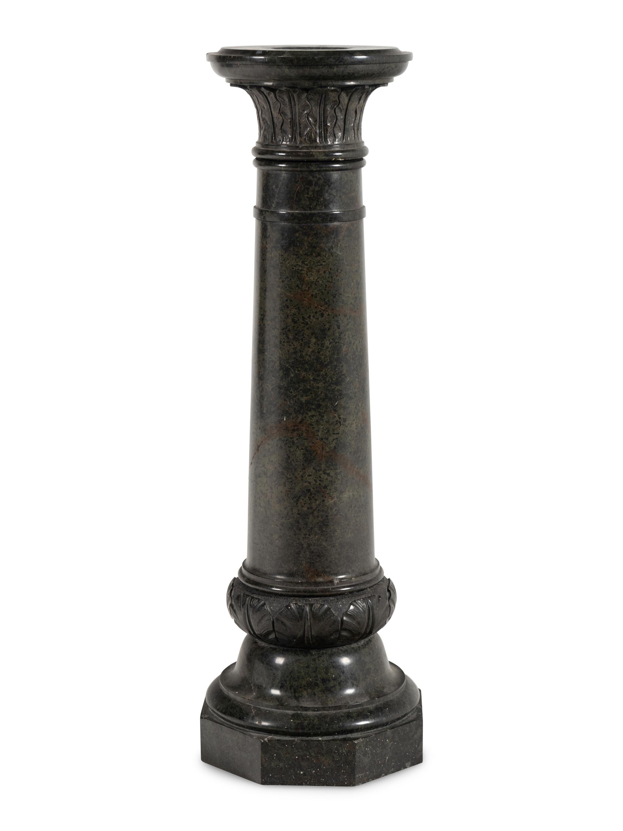 A Continental Carved Marble Pedestal