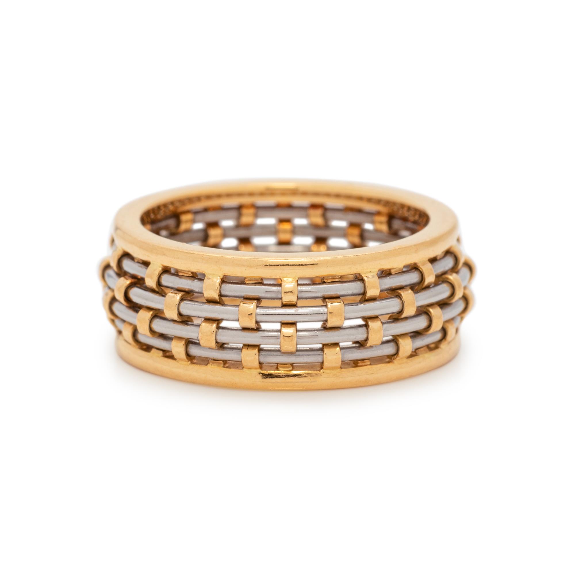CARTIER, YELLOW GOLD AND STEEL RING