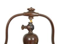 An Handel Reverse Painted Glass Treasure Island Harp Floor Lamp