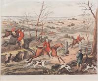 Henry ALKEN, after - George SUTHERLAND, engraver Image 15 1/2 x 20 1/2 inches. — Unkenneling - Breaking Cover - Full Cry - The Death [Plates I-IV]