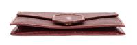 J.P. Renard Maroon Shagreen & Ostrich Clutch, 1980-90s
