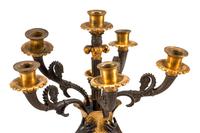 A Large Empire Style Gilt and Patinated Bronze Clock Garniture
