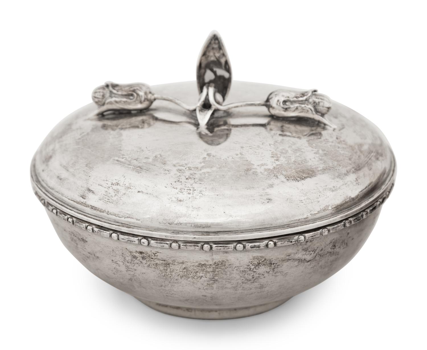 Two Swedish Silver Covered Circular Boxes