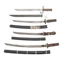 Lot of 4 Japanese Edged Weapons Including: 3 Wakizashi and a Type 30 Bayonet