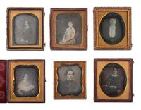 [EARLY PHOTOGRAPHY]. 37 sixth plate daguerreotypes of men and women.