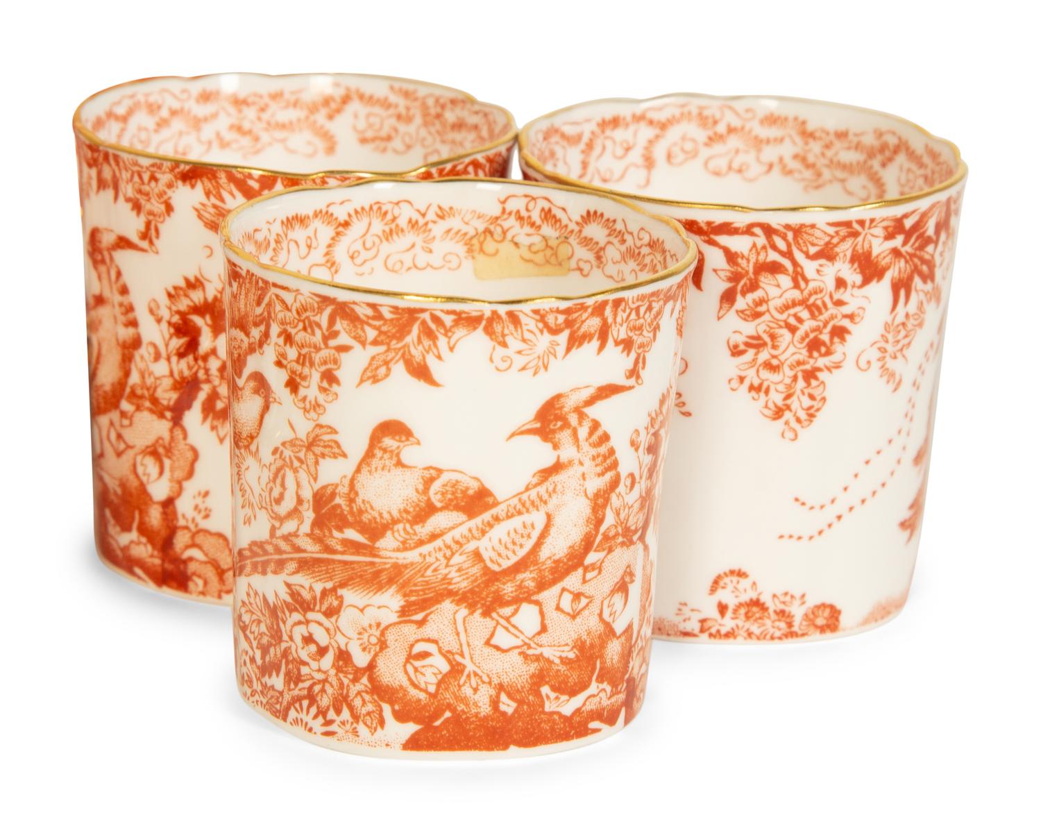A Royal Crown Derby Red Aves Porcelain Dinner Service