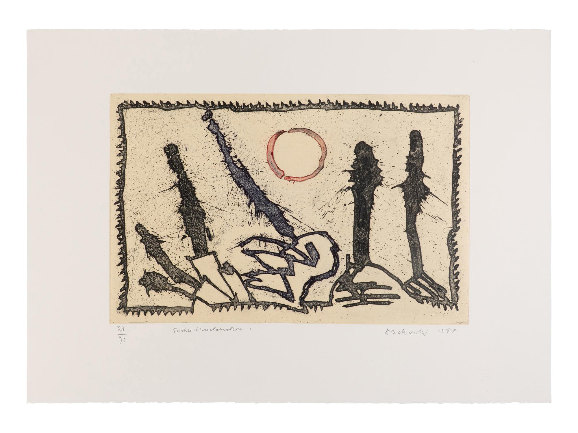 Tardieu, Dame Taride, Taches d'exclamation, Quatre arrondissements, and Le Layetier (5 works), ca. 1982-1990