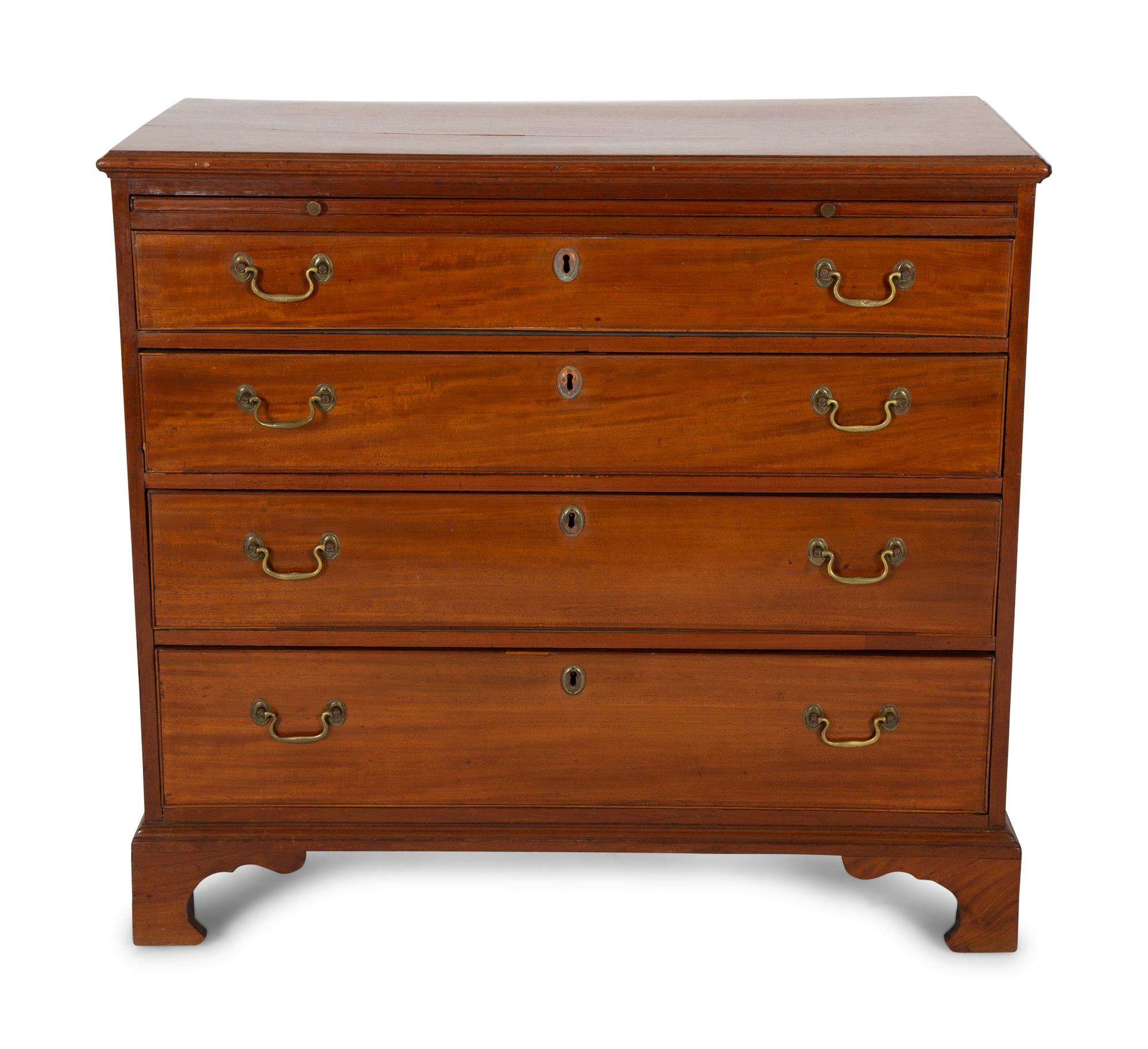 A George III Style Mahogany Bachelor's Chest with Pull-out Slide