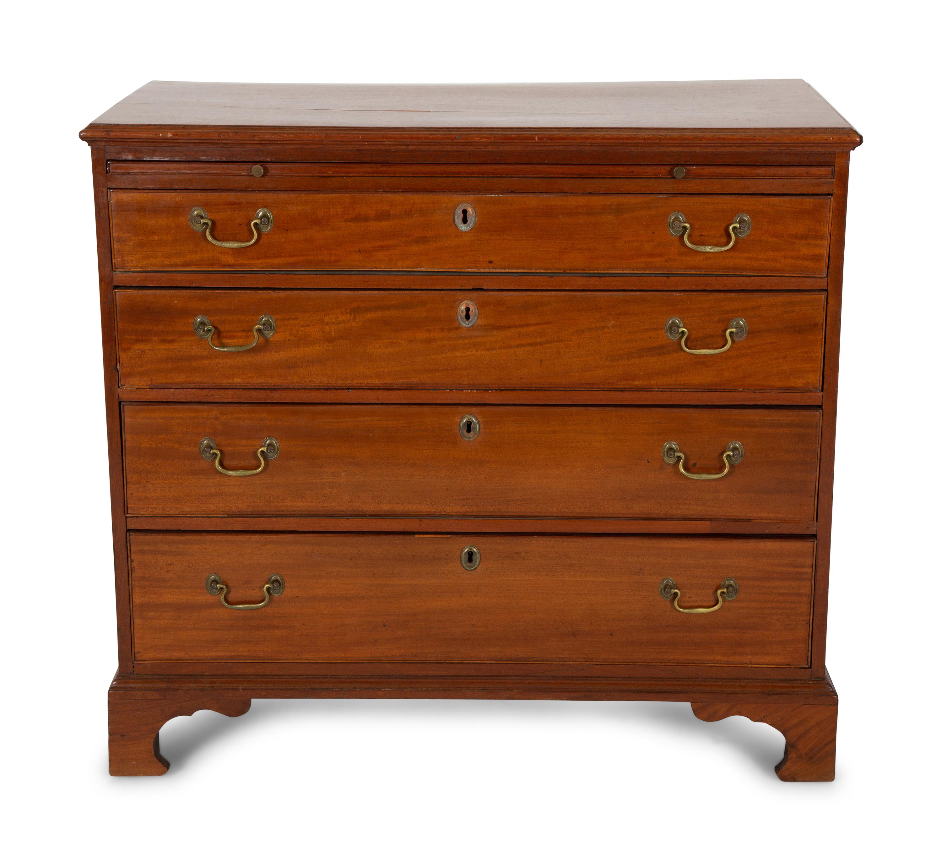 A George III Style Mahogany Bachelor's Chest with Pull-out Slide
