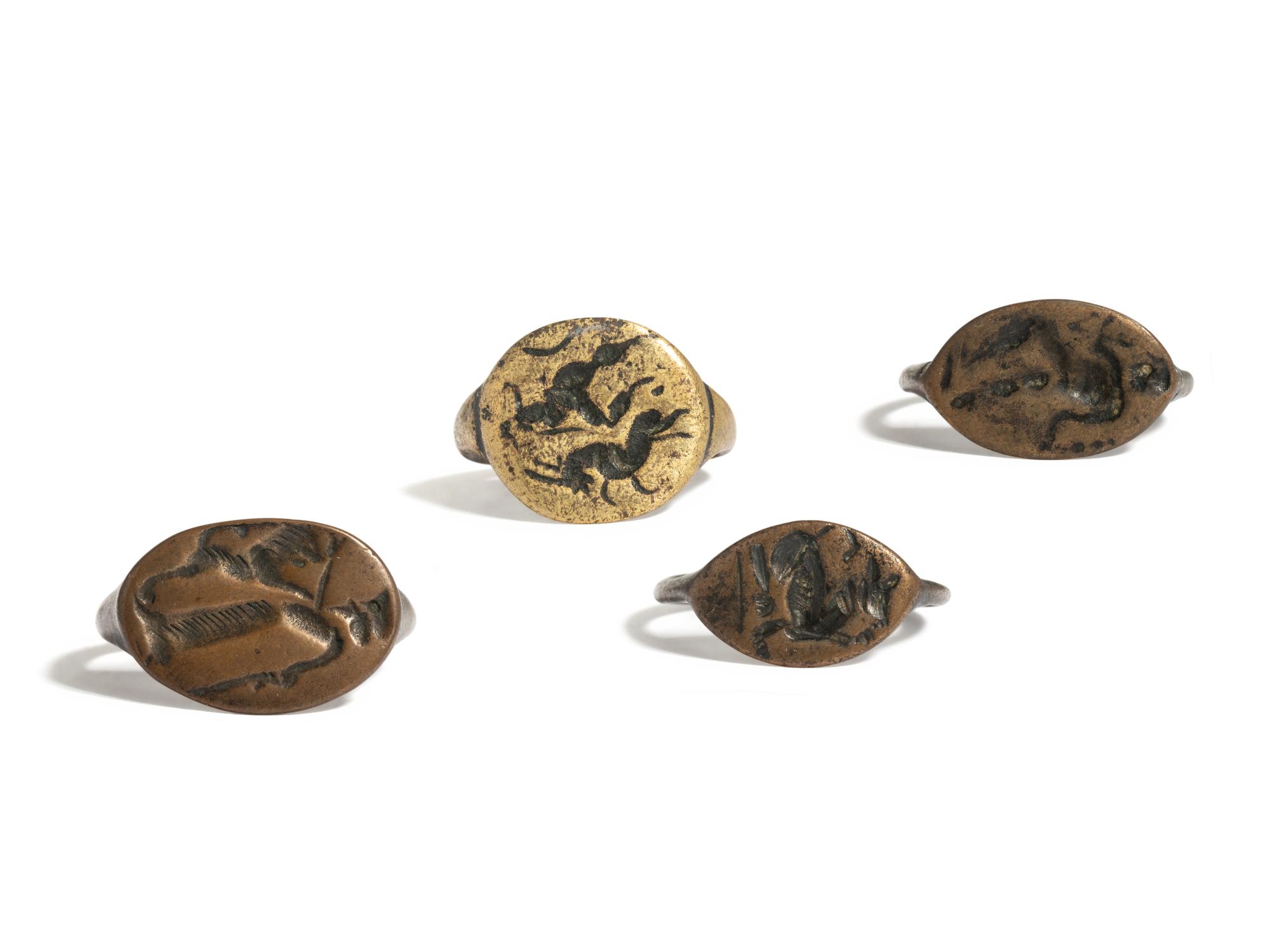 Four Greek Bronze Finger Ring