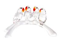 A Swarovski Model of Love Birds Height 4 1/8 inches.
