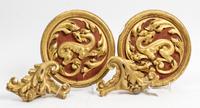 Two Painted Wood Plaques Diameter 10 7/8 inches. — 20TH CENTURY