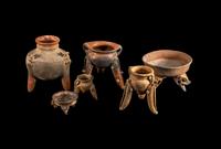 Six Huetar Tripod Vessels
