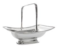 A George III Silver Basket, Solomon Hougham, London, 1805, with a swing handle and a gadrooned border.
