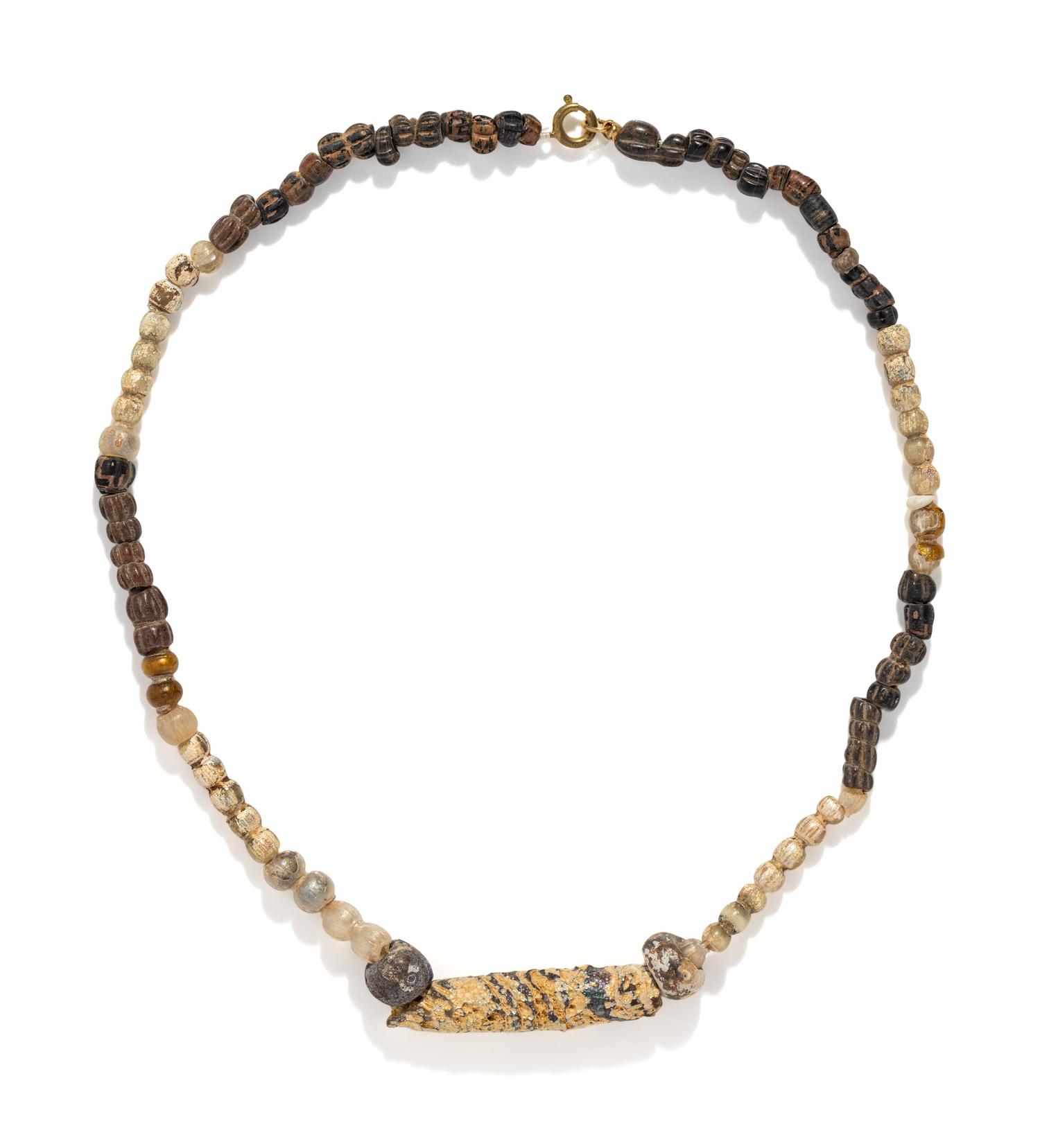 A Hellenistic Gold and Glass Bead Necklace