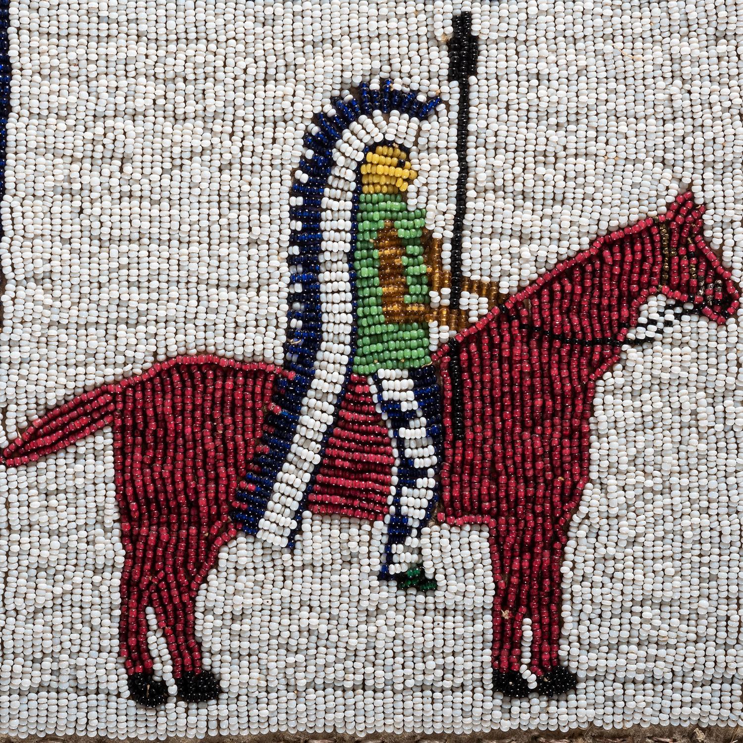 Sioux Beaded Hide Tobacco Bag, Pictorial