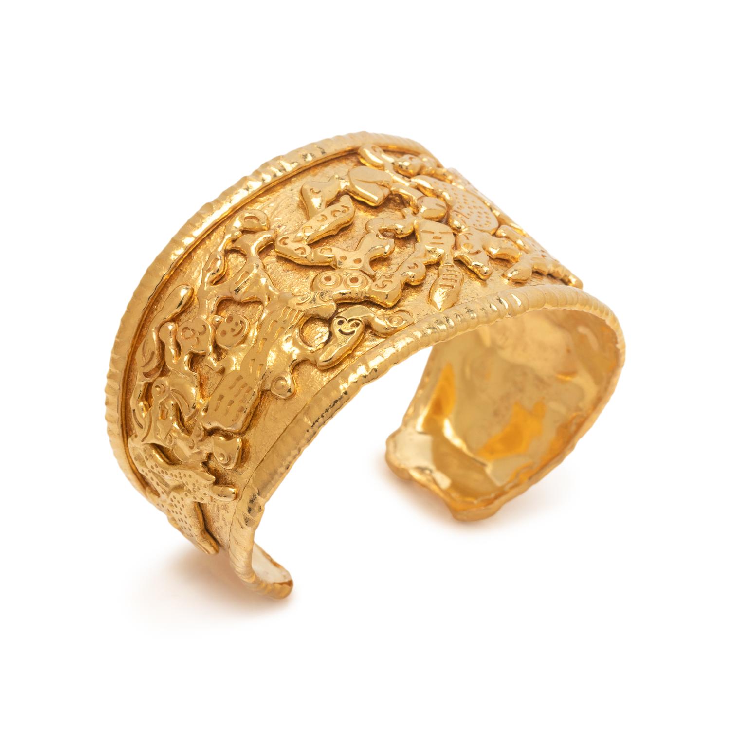 JEAN MAHIE, HIGH KARAT GOLD 'CHARMING MONSTERS' CUFF BRACELET
