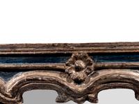 An Italian Baroque Style Blue-Painted and Parcel Gilt Mirror