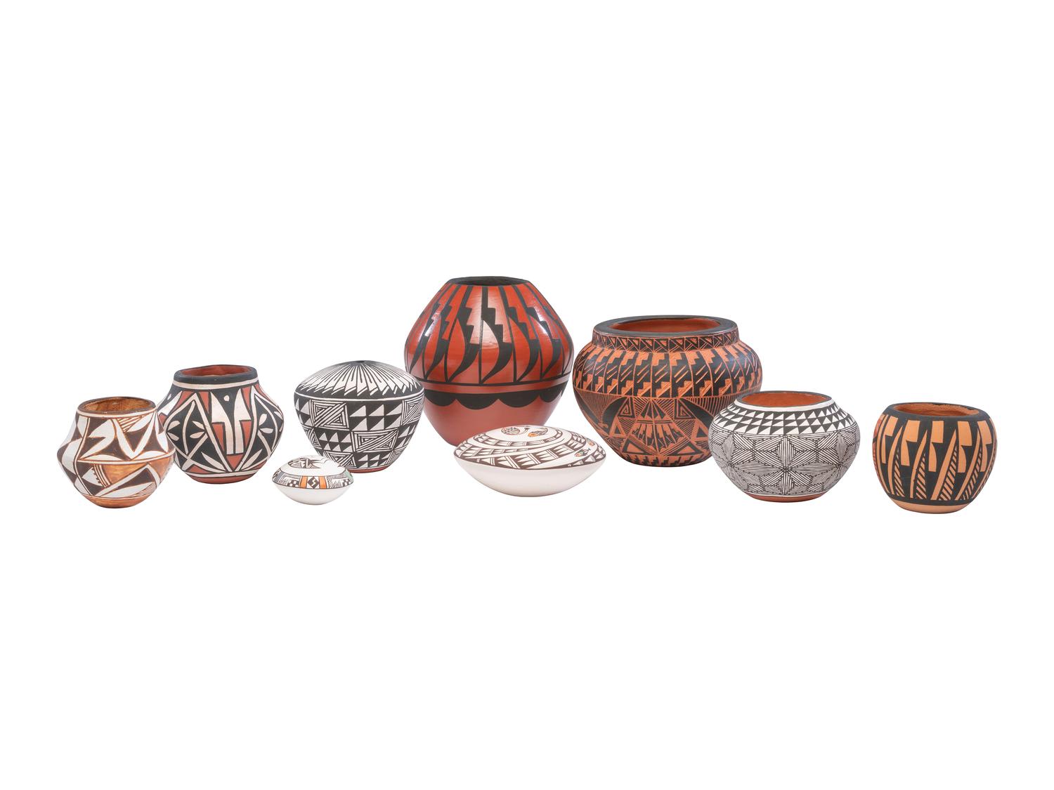 Collection of Miniature Acoma and Jemez Pottery